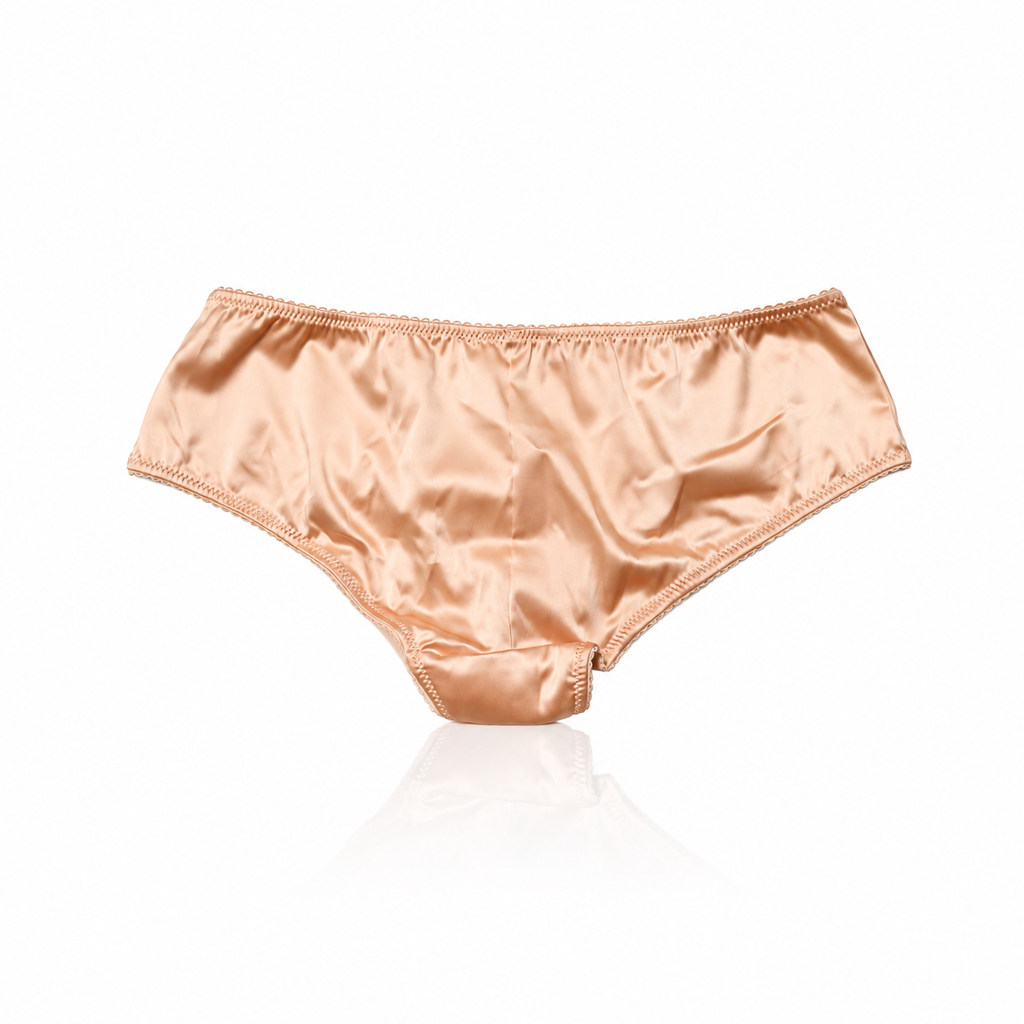 Dolce & Gabbana Nude Beige Silk Satin Lace Briefs