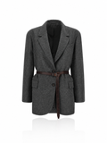 Brunello Cucinelli Belted Single-Breasted Blazer