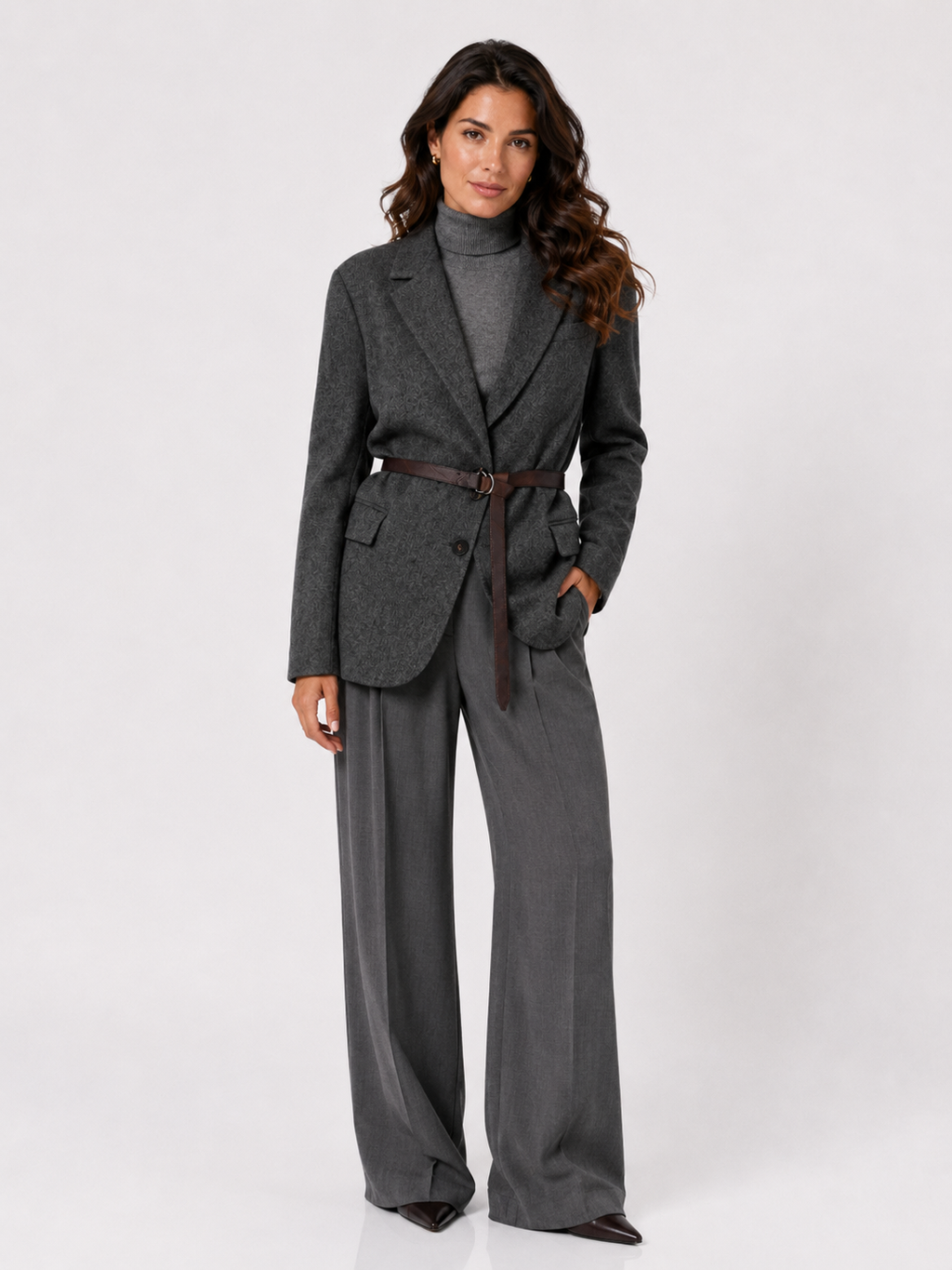 Brunello Cucinelli Belted Single-Breasted Blazer
