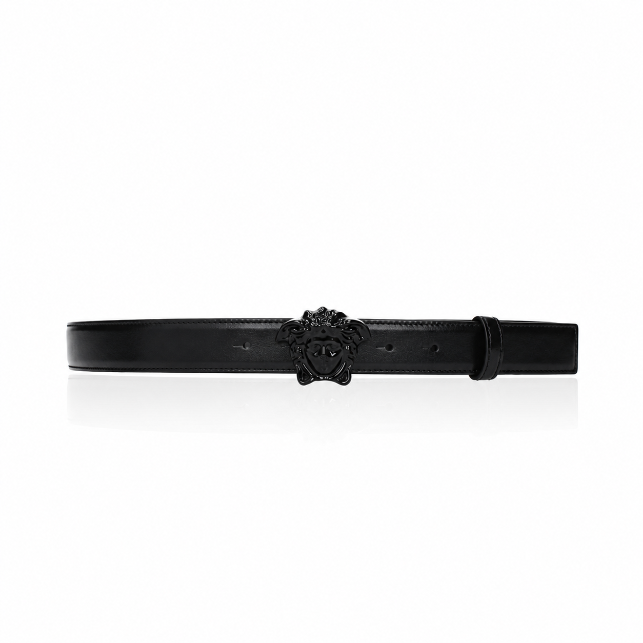 Versace La Medusa Black Leather Belt