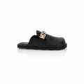 Moschino Black Leather Sabots