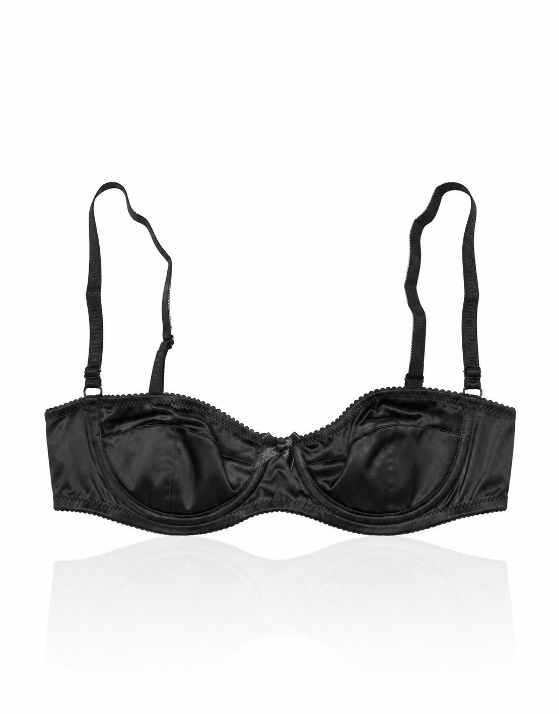 Dolce & Gabbana Black Satin Balconette Bra