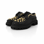 Dolce & Gabbana Black Leather Trekking Derby Shoes