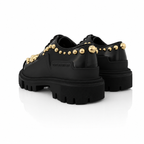 Dolce & Gabbana Black Leather Trekking Derby Shoes