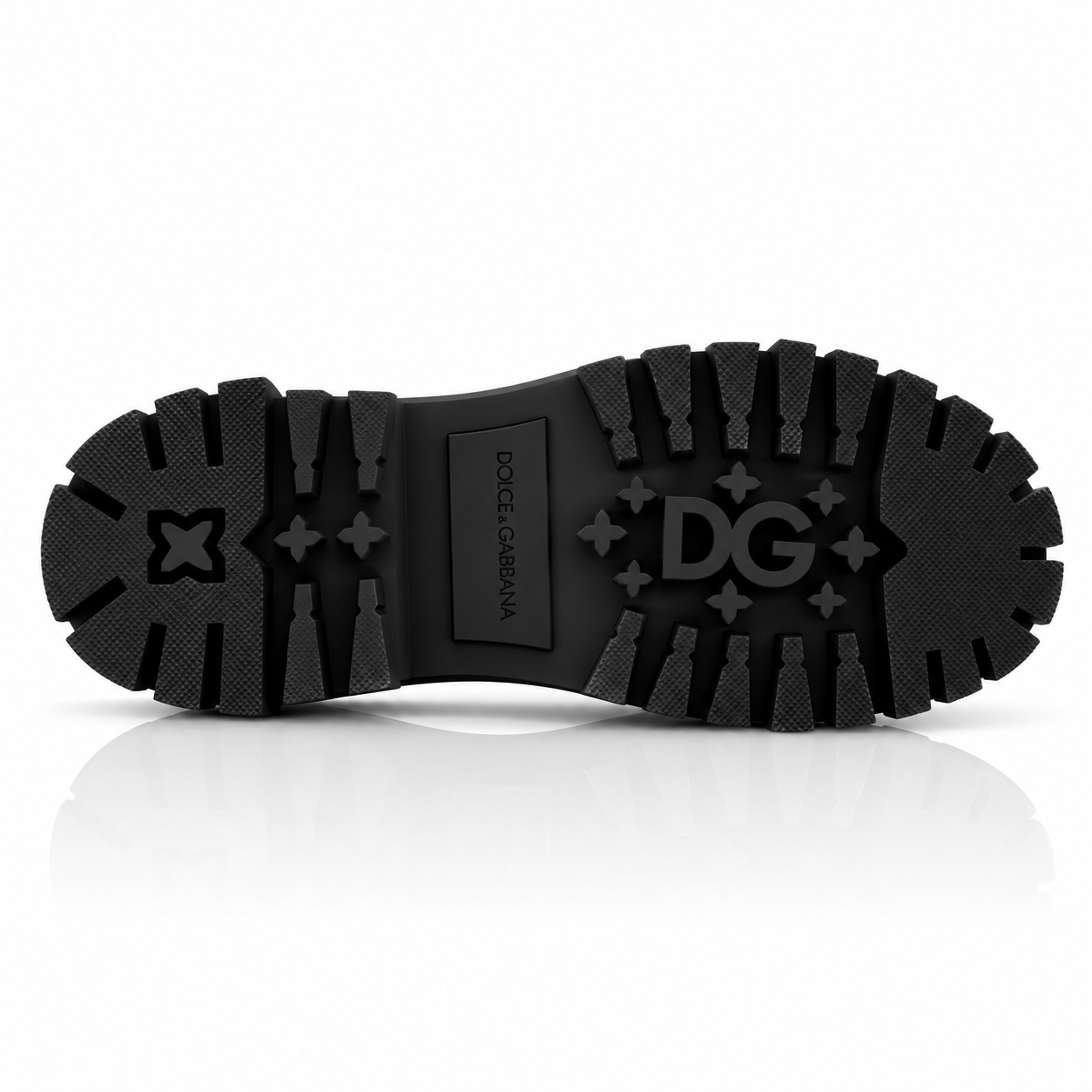 Dolce & Gabbana Black Leather Trekking Derby Shoes