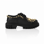 Dolce & Gabbana Black Leather Trekking Derby Shoes