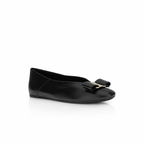 Ferragamo Vara Bow Matte Leather Ballet Flats