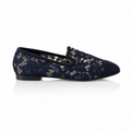 Dolce & Gabbana Blue Floral Lace Ladies Loafers
