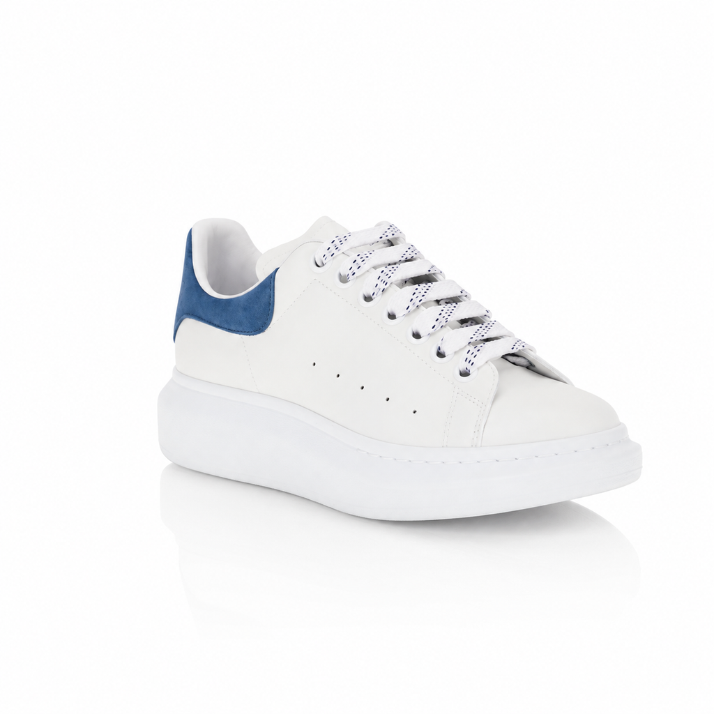 Alexander McQueen Blue Suede Tab Sneakers
