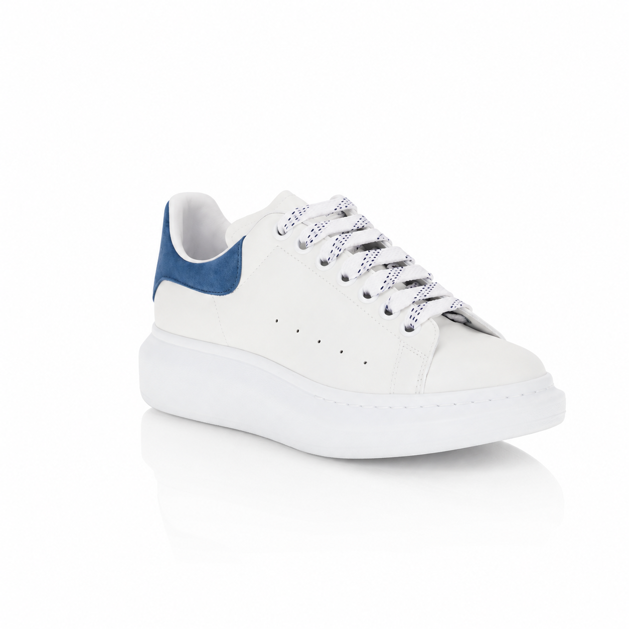 Alexander McQueen Blue Suede Tab Sneakers