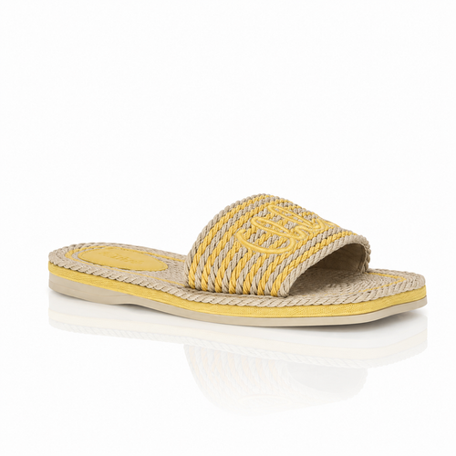 Chloé Sand Braided Rope Raffia Slides