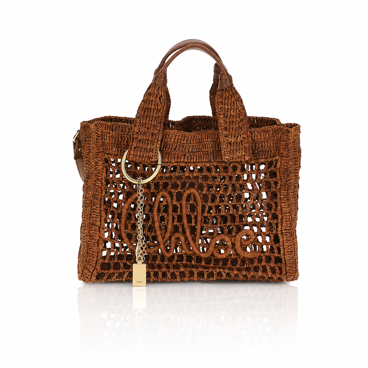 Chloé Raffia Banana East-West Tote Bag