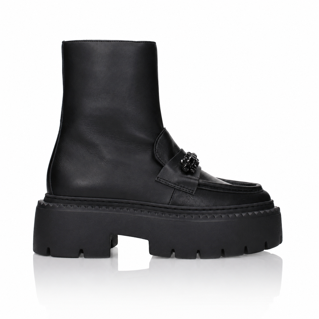 Stivaletti Jimmy Choo Bryer in pelle nera con cristalli