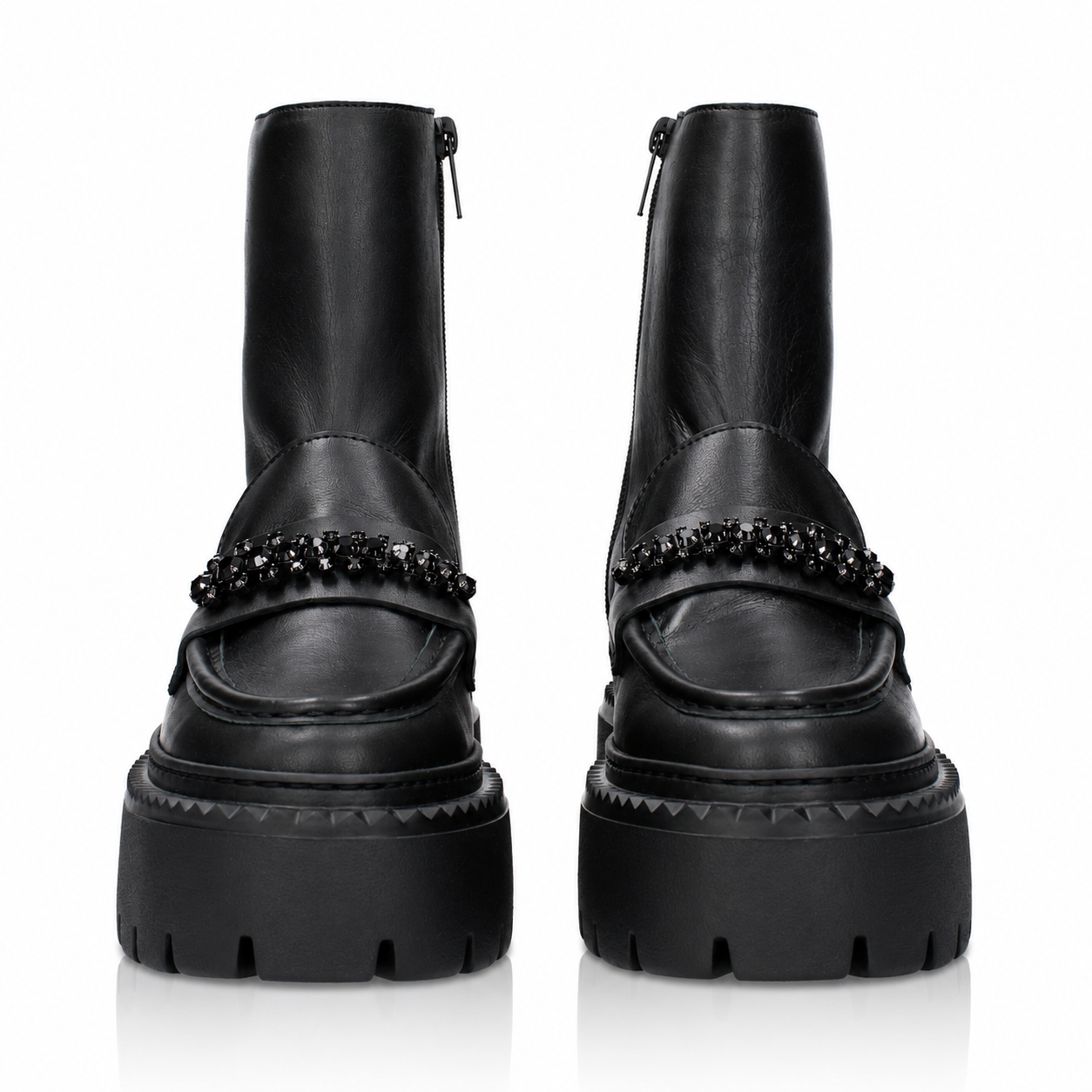Stivaletti Jimmy Choo Bryer in pelle nera con cristalli