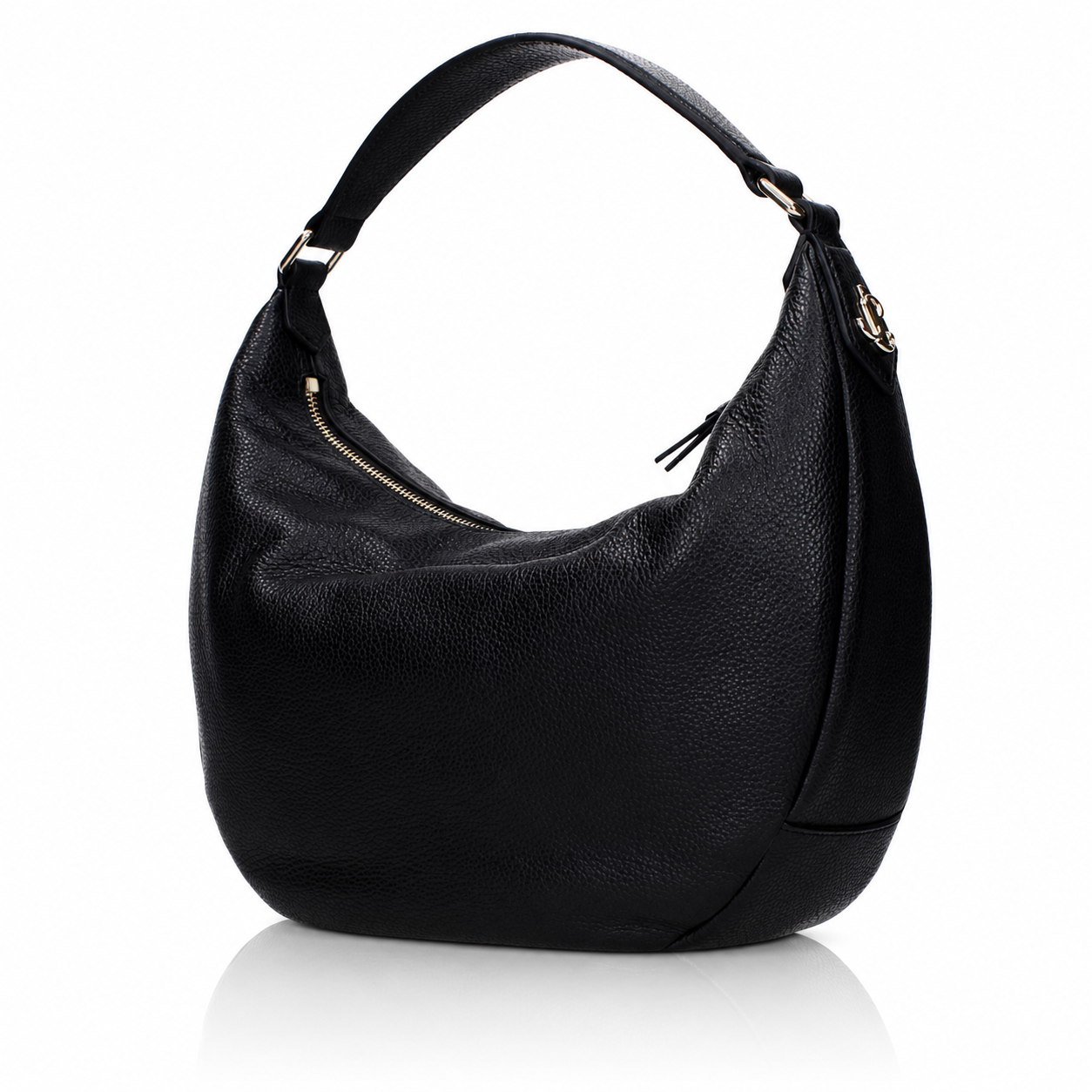 Jimmy Choo Bets Hobo Black Leather Bag