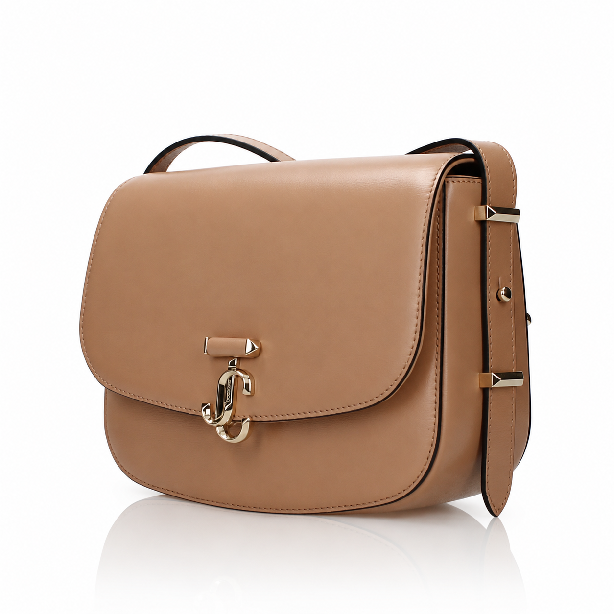 Jimmy Choo Varenne Dark Tan Leather Crossbody Bag