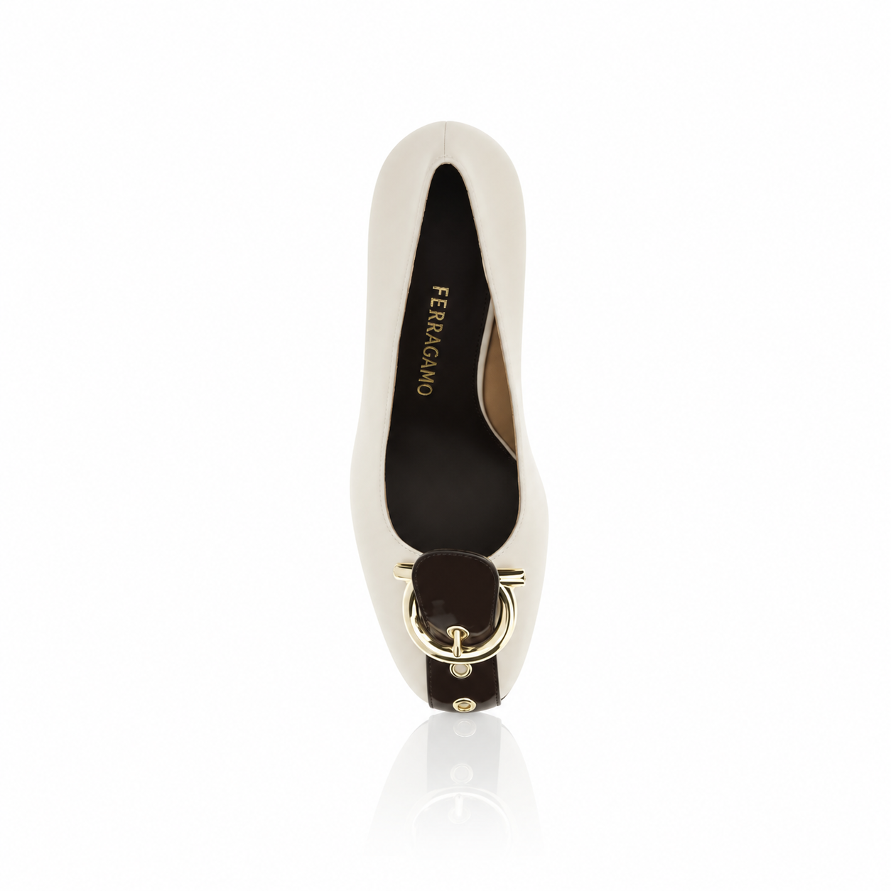Ferragamo Gancini Oxide 70 Block Heel Pumps