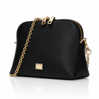 Dolce & Gabbana Black Dauphine Leather Shoulder Bag