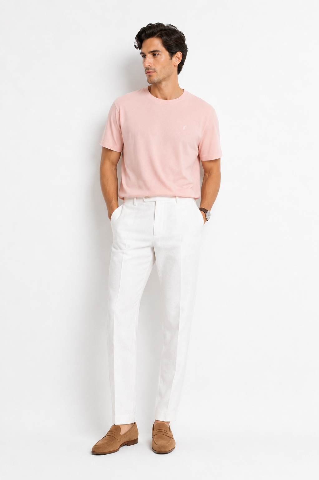 Saint Laurent Cassandre Cotton Rose Piqué T-Shirt