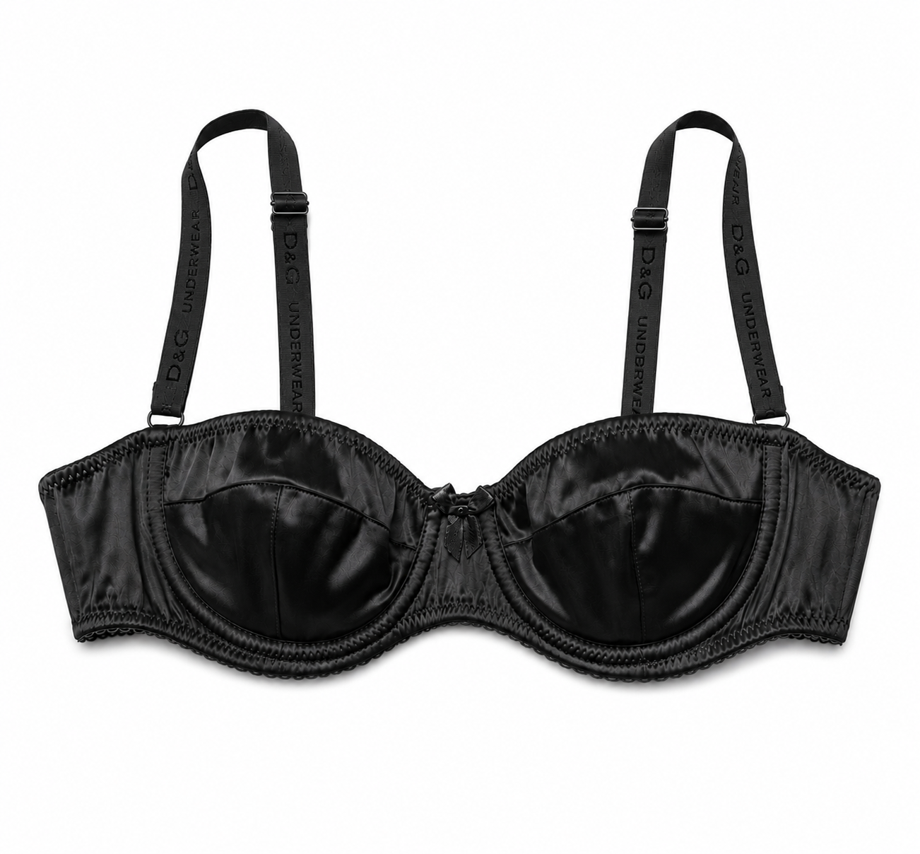 Dolce & Gabbana Black Satin Balconette Bra