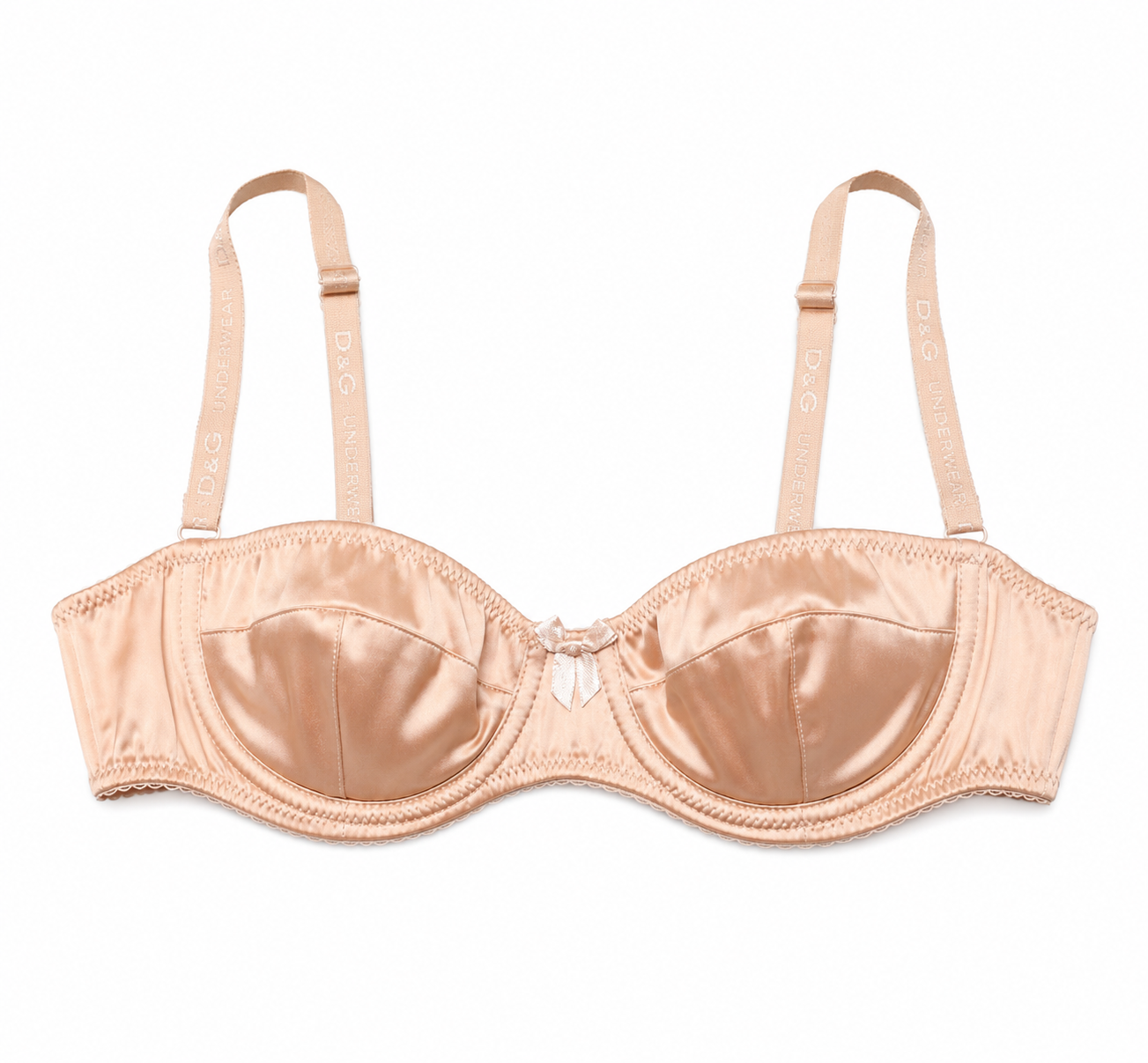 Dolce & Gabbana Satin Balconette Bra Nude Beige
