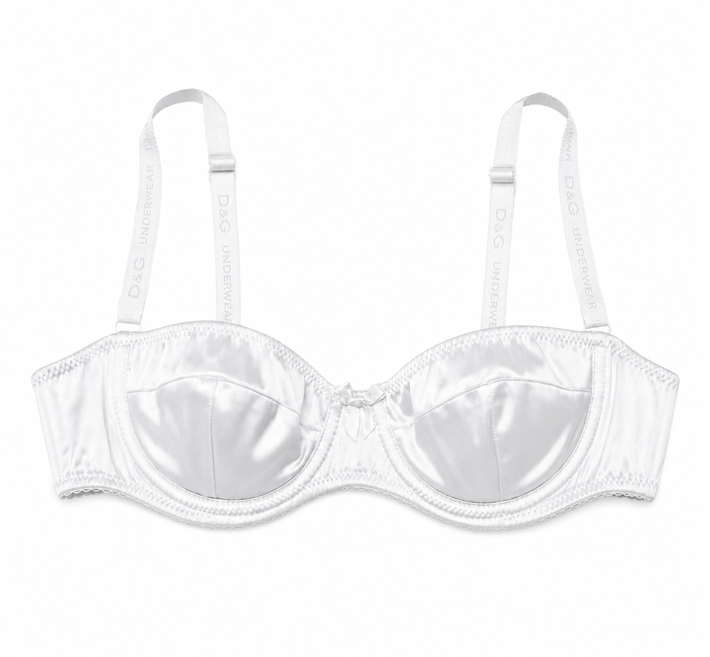 Dolce & Gabbana White Satin Balconette Bra