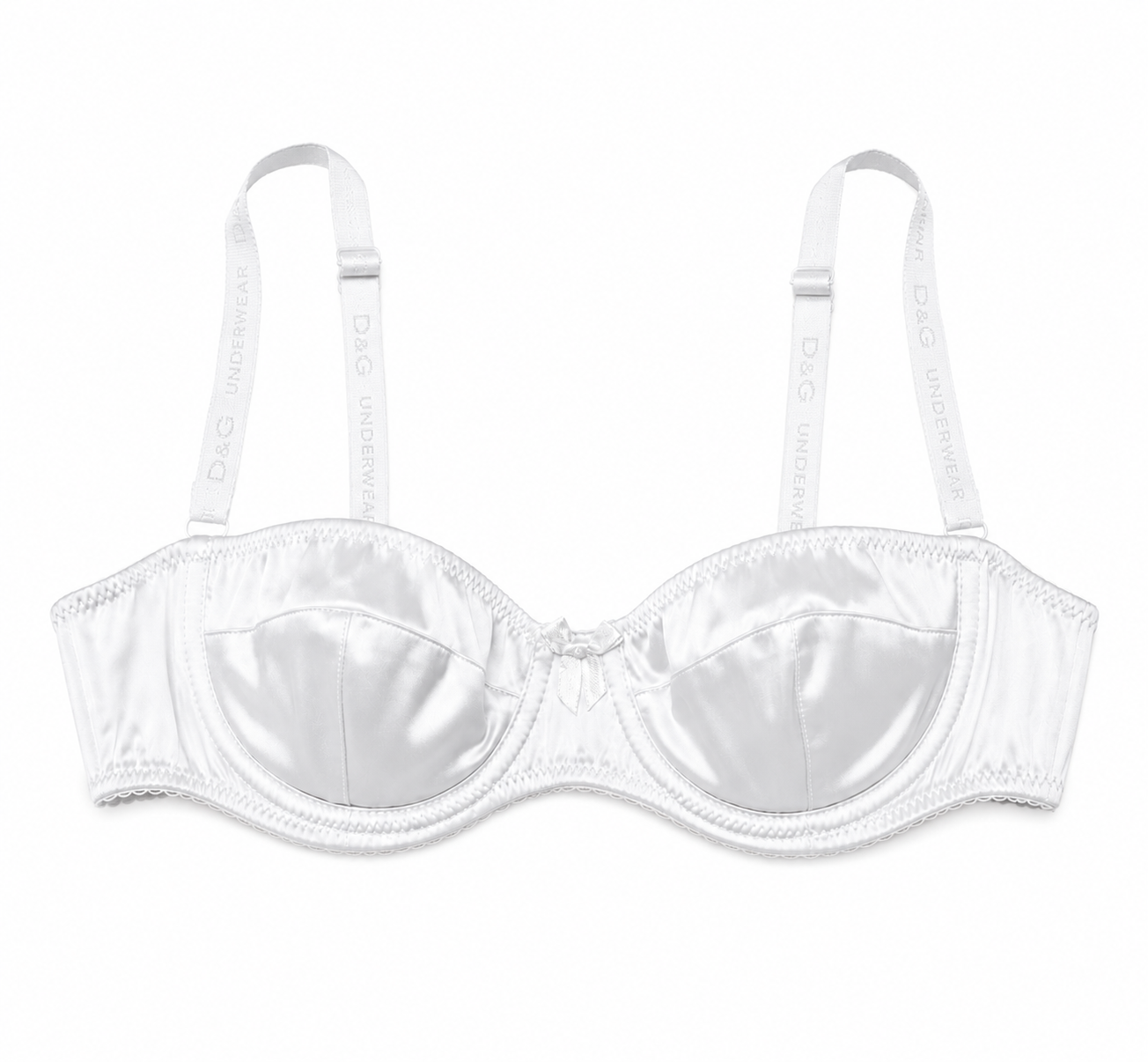 Dolce & Gabbana White Satin Balconette Bra