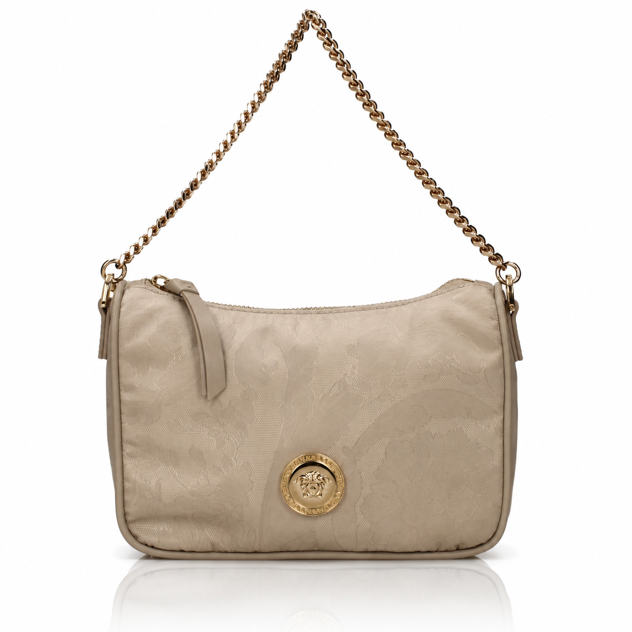 Versace Medusa Floral Champagne Hobo Bag