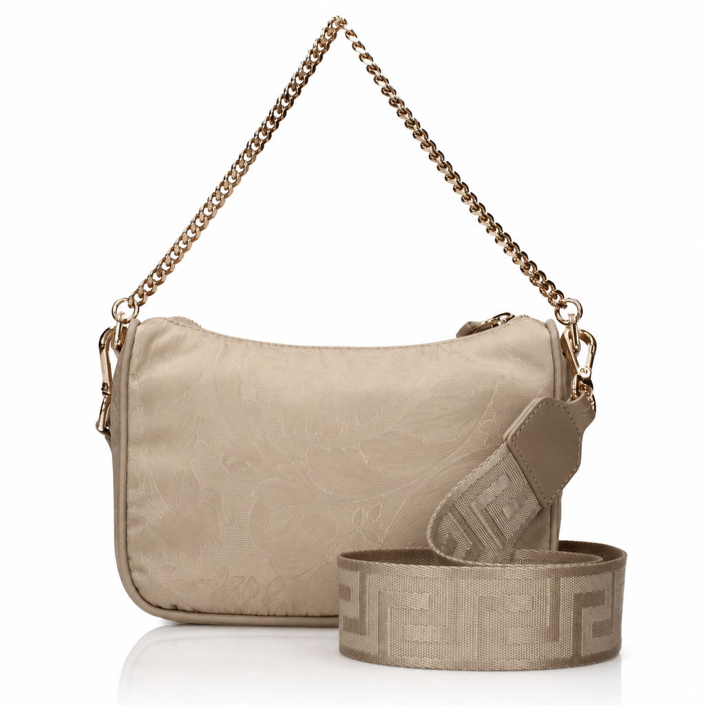 Versace Medusa Floral Champagne Hobo Bag
