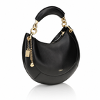 Chloé Banana Small Black Leather Hobo Bag