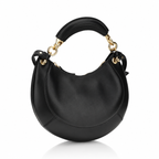 Chloé Banana Small Black Leather Hobo Bag