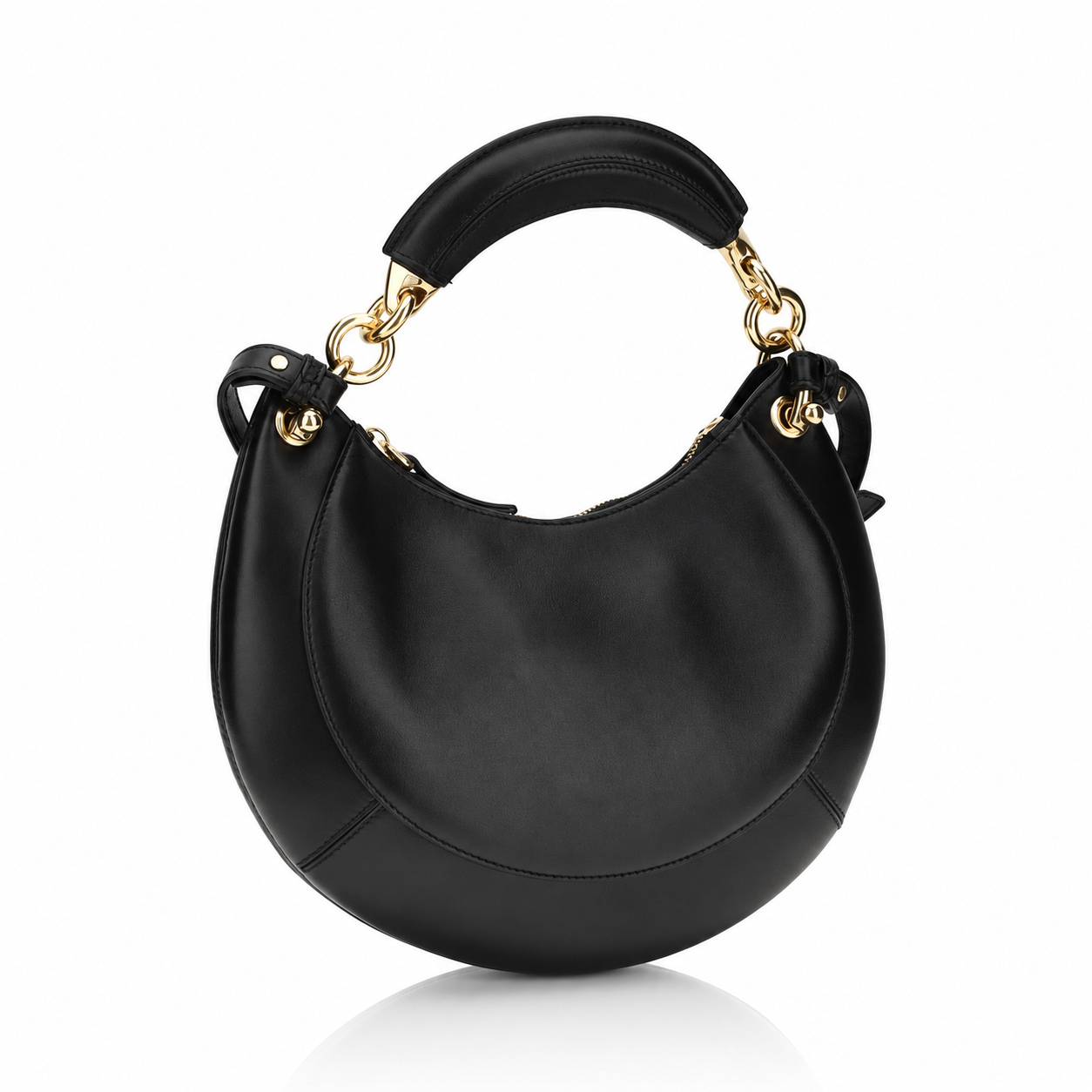Chloé Banana Small Black Leather Hobo Bag