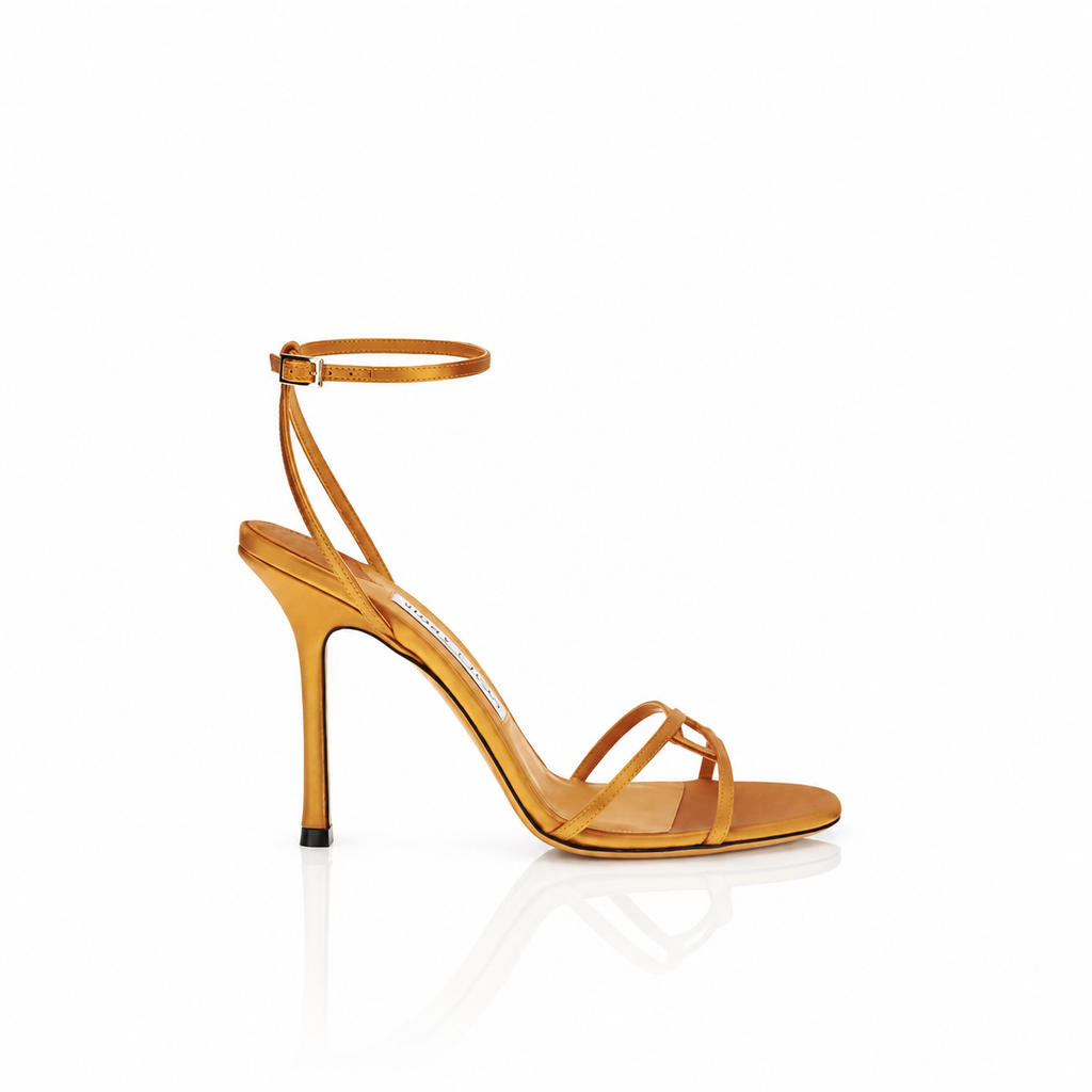 Jimmy Choo Leo 100 Bronze Satin Sandals