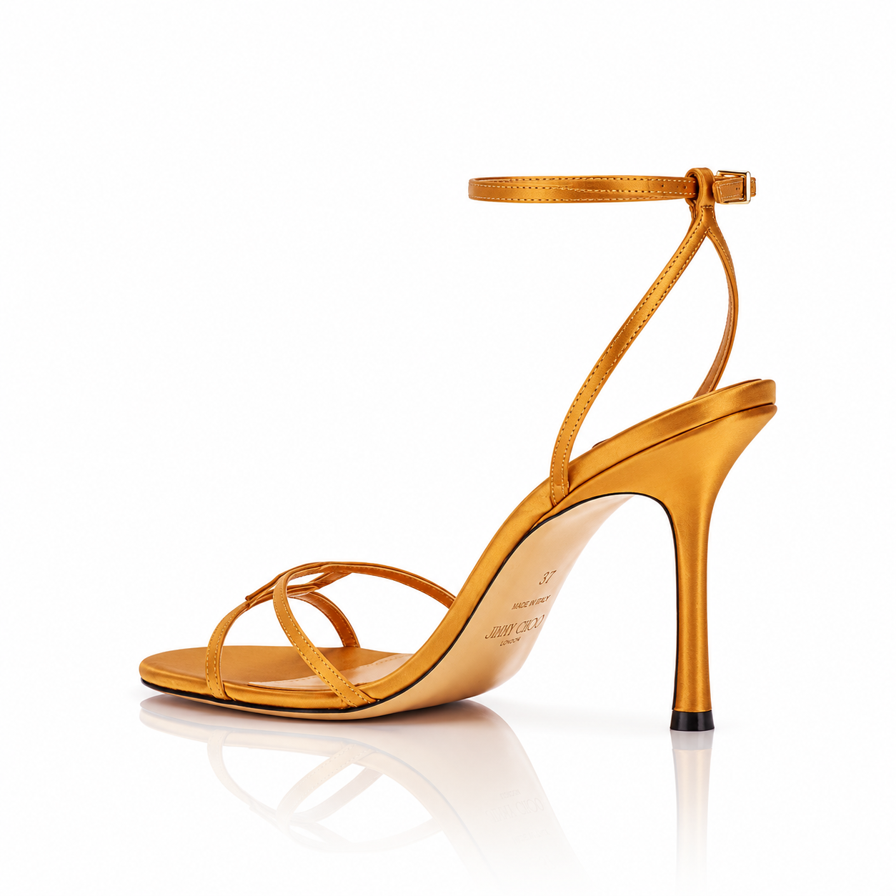 Jimmy Choo Leo 100 Bronze Satin Sandals