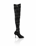 Dolce & Gabbana Black Taormina Lace Knee-High Boots