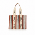 Chloé Brown Linen Tote Bag