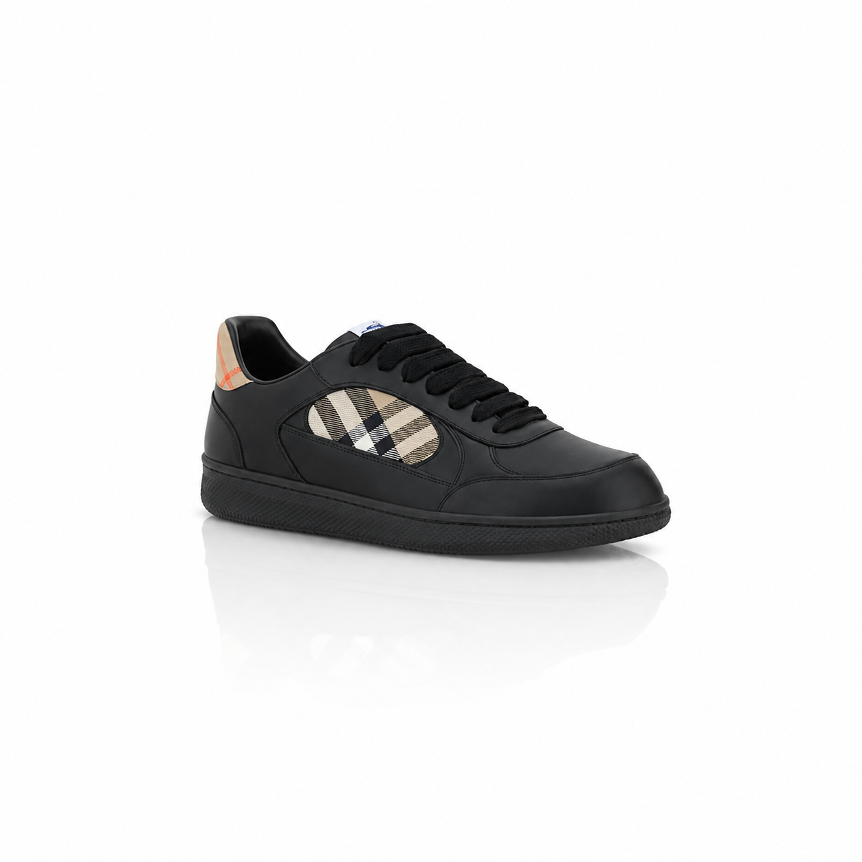 Burberry Check Terrace Black Leather Sneakers