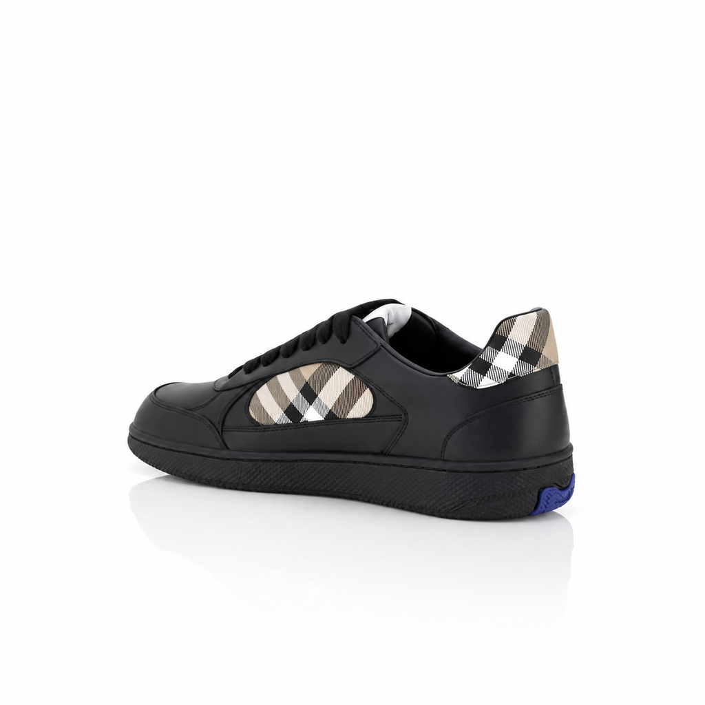Burberry Check Terrace Black Leather Sneakers