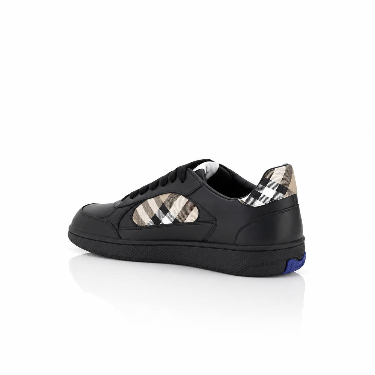 Burberry Check Terrace Black Leather Sneakers