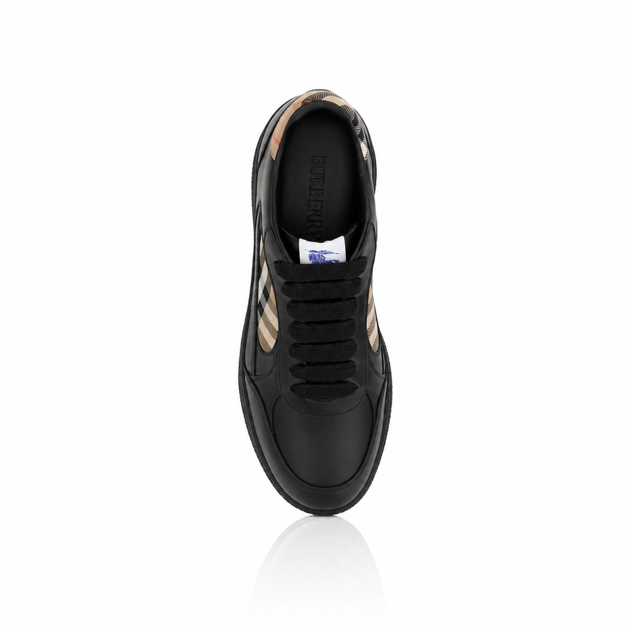 Burberry Check Terrace Black Leather Sneakers