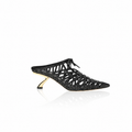 Ferragamo Cirry Woven Black Leather Mules