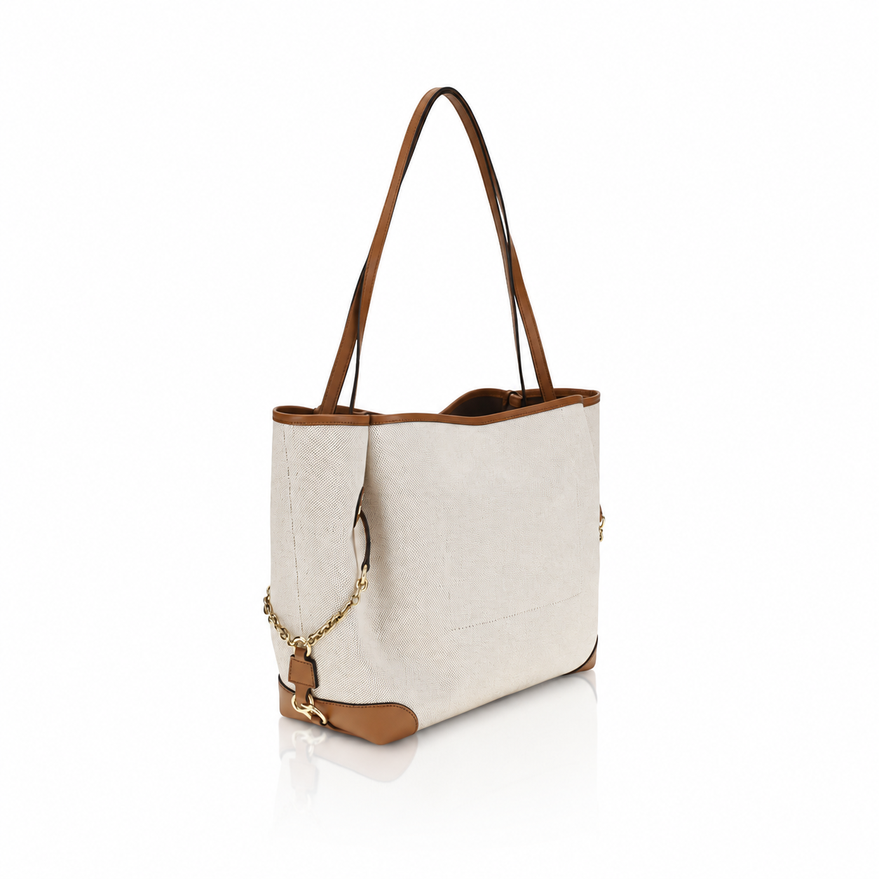 Chloé Clover Linen & Leather Tote Bag