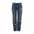 Dolce & Gabbana Crystal Roses Heart Embellished Jeans