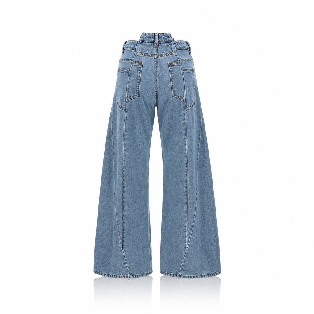 Maison Margiela Décortiqué Cut-Out Wide-Leg Jeans
