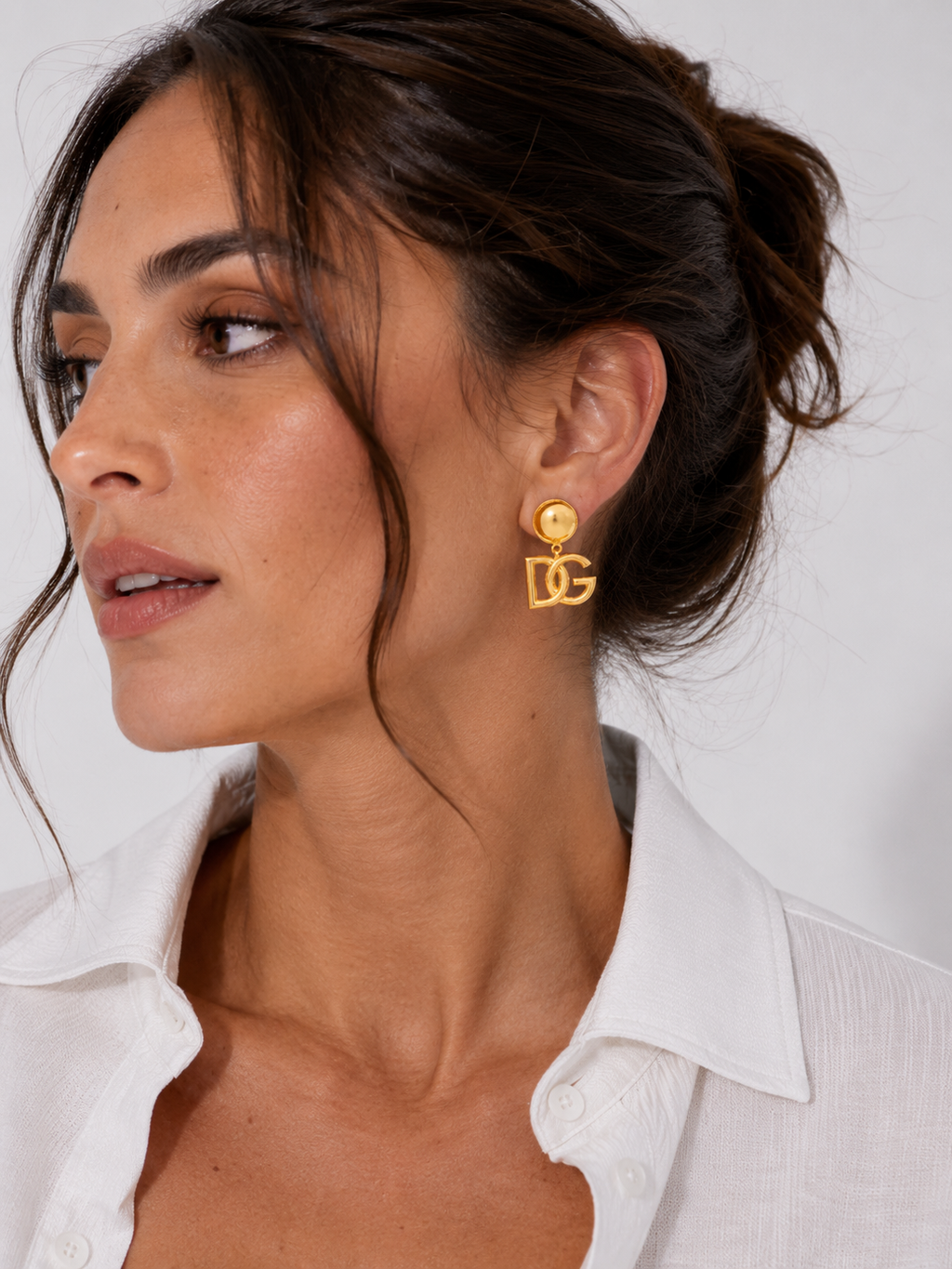 Dolce & Gabbana DNA DG Gold Brass Earrings