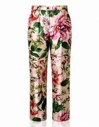 Dolce & Gabbana Silk Charmeuse Floral Trouser