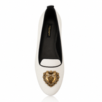 Dolce & Gabbana Devotion White Velvet Loafers