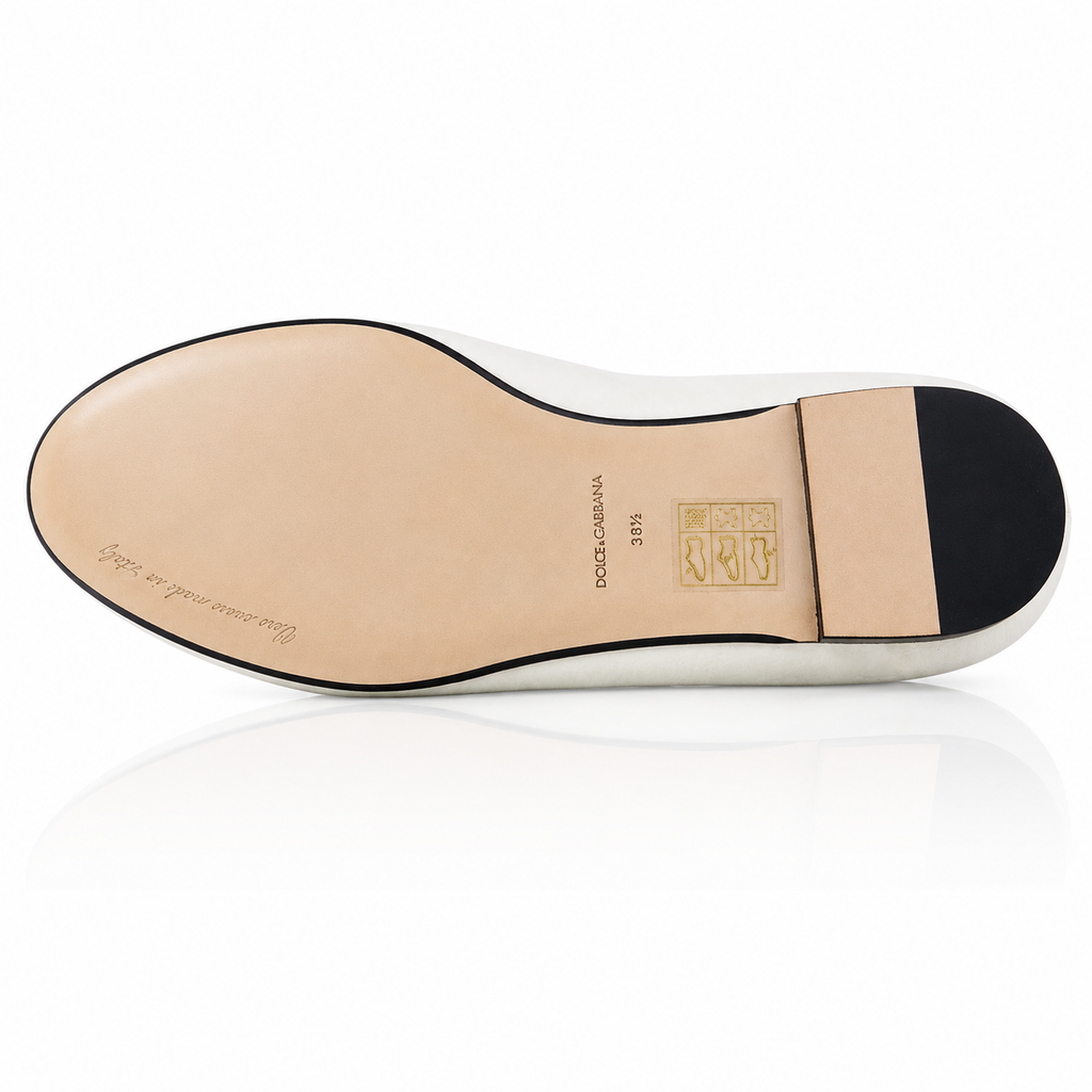 Dolce & Gabbana Devotion White Velvet Loafers