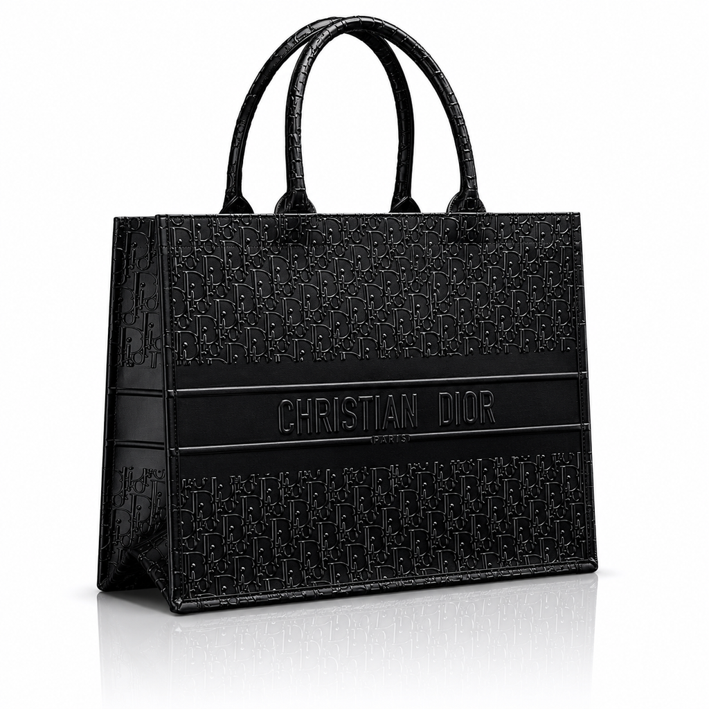 Dior Black Oblique Calfskin Large Book Tote
