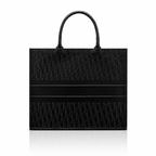 Dior Black Oblique Calfskin Large Book Tote